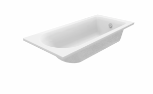 Luca Varess Rosala baignoire encastrable simple 170 x 80 cm acrylique blanc mat