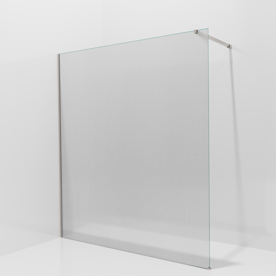 Balmani Modular inloopdouche: 180 x 200 cm, Ribs met coating, Brushed CoolMetal profielen