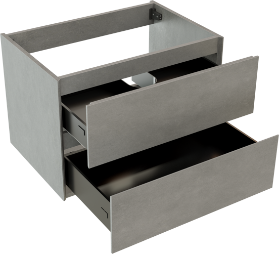 Storke Edge meuble sous-vasque suspendu 75 x 52 cm béton gris foncé 2 tiroirs