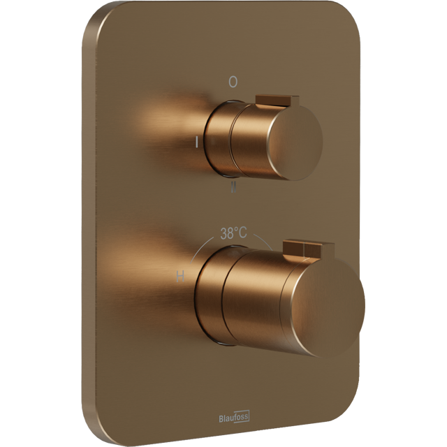 Elektrisch Respectievelijk Indiener Blaufoss Smartbox Softline thermostatische inbouw douchekraan 2 functies  Brushed Rose Gold | X²O Badkamers