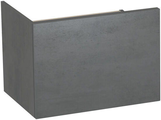 Balmani Cubo meuble sous-lavabo suspendu 144 x 53 cm béton gris foncé 4 tiroirs - partie gauche