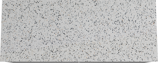 Storke Ribs meuble salle de bains suspendu 130 x 52 cm chêne noir avec Tavola tablette simple ou double en blanc/noir mat terrazzo, Nervure droite asymétrique verticale