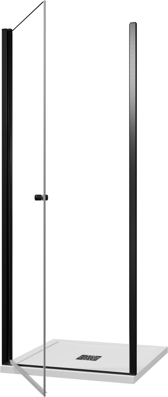 Luca Varess Kuresa douche draaideur 85 x 200 cm helder glas mat zwart profiel