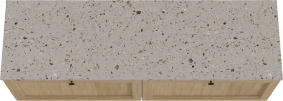 Balmani Lemon meuble salle de bains suspendu 180 x 55 cm chêne vieilli avec Stretto tablette simple ou double en terrazzo greige terrazzo