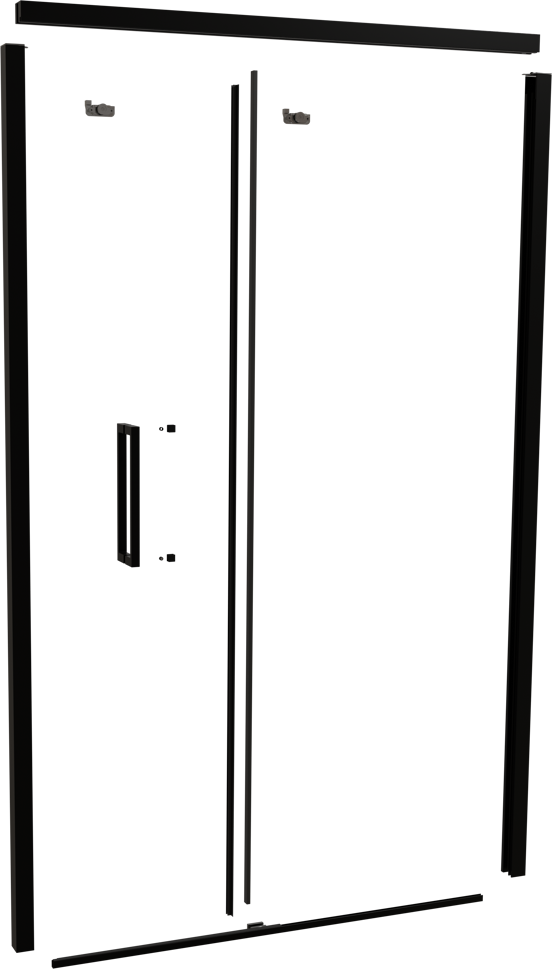Balmani Senses Design 120 cm nis schuifdeur profielenset mat zwart