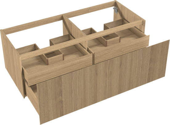 Balmani Fila zwevende wastafelonderkast 135 x 55 cm fineer naturel eiken 4 lades