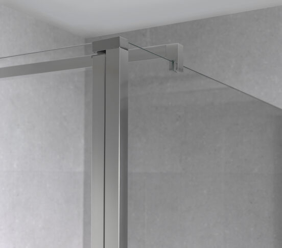 Balmani Move Walk-In Dusche: Bewegliche Seitenwand, 90 x 200 cm, Klarglas, Chromprofil
