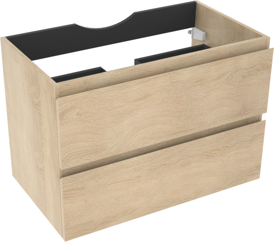 Linie Lado meuble sous-vasque suspendu 80 x 46 cm chêne blanc 2 tiroirs