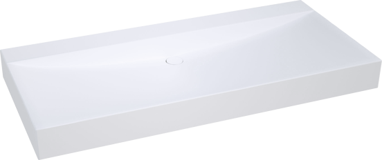 Balmani Wave plan simple pour 2 trous de robinet mat Solid Surface 120 x 55 cm