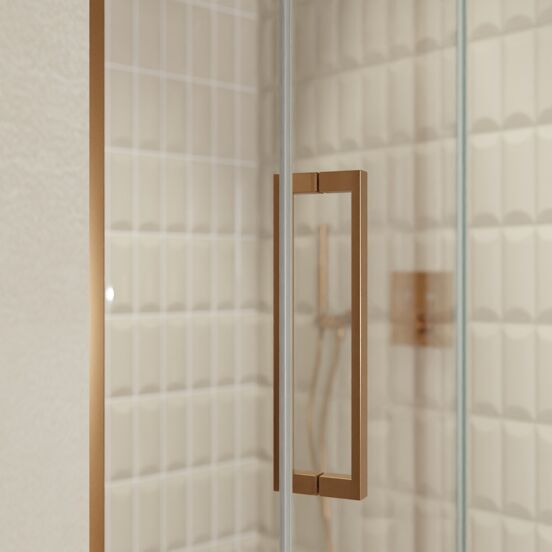 Balmani Senses Design douche draaideur rechts 120 cm x 210 cm Helder glas, Brushed Rosegold profielen