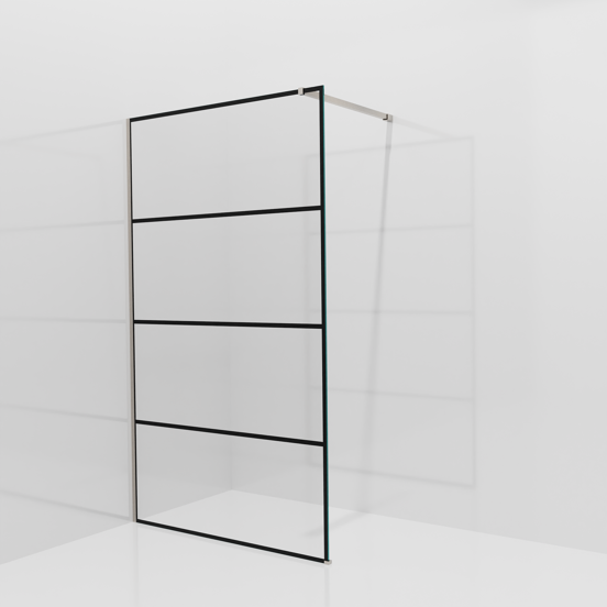 Balmani Modular inloopdouche: 120 x 200 cm, Lined met coating, Brushed CoolMetal profielen