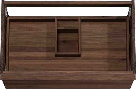 Balmani Forma zwevende wastafelonderkast 90 x 55 cm Amerikaans notenhout 2 lades horiz. sym. groef