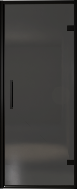 Balmani Senses Design Dusche Drehtür, Rechts, 90 cm x 210 cm, Rauchglas, Profil Schwarz