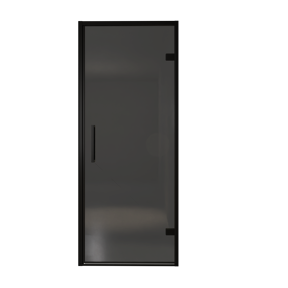 Balmani Senses Design douche draaideur rechts 90 cm x 210 cm Rookglas, Zwarte profielen