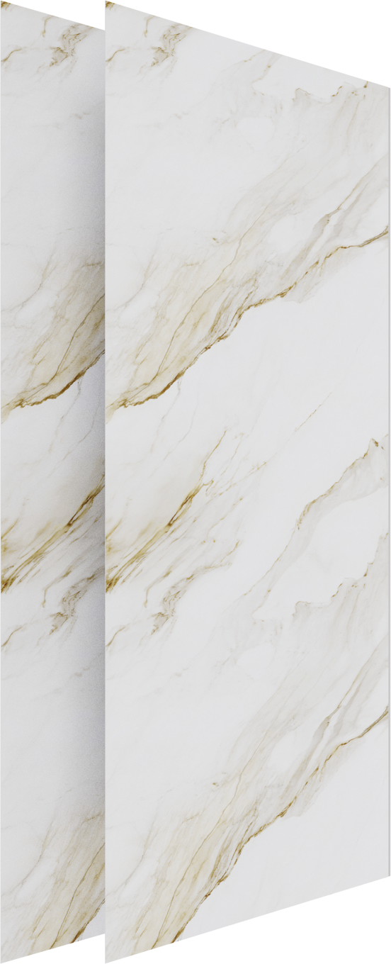 Luca Varess Suite Duschrückwand Set 2 x 120 x 260 cm, SPC, Marble gold