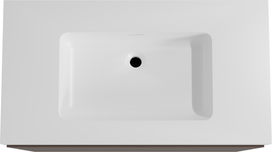Storke Edge meuble salle de bains à poser 95 x 52 cm noyer avec Mata High plan simple en solid surface blanc mat