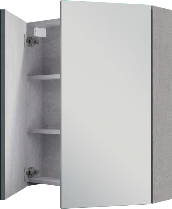 Linie Montro Spiegelschrank Bad: 70 x 75 cm, Beton grau