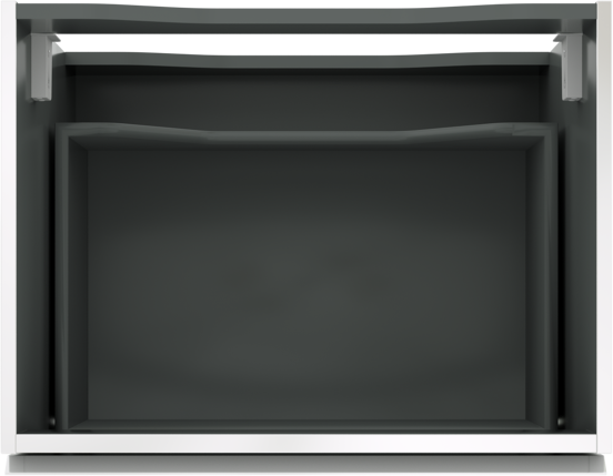Linie Lado meuble salle de bains suspendu 60 x 46 cm blanc brillant avec Lado tablette simple en mélaminé ardoise gris