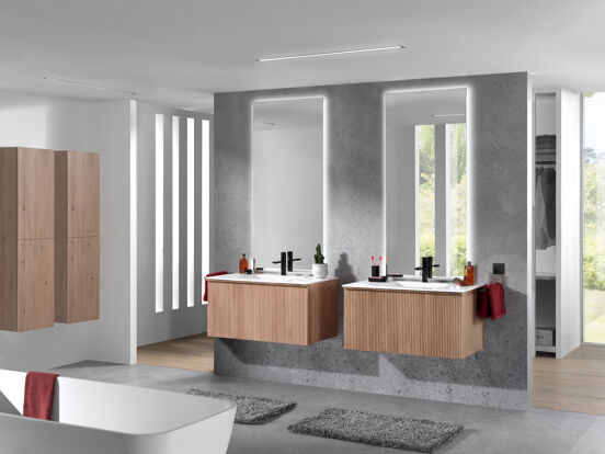 Balmani Forma meuble sous-vasque suspendu 90 x 55 cm chêne naturel 2 tiroirs
