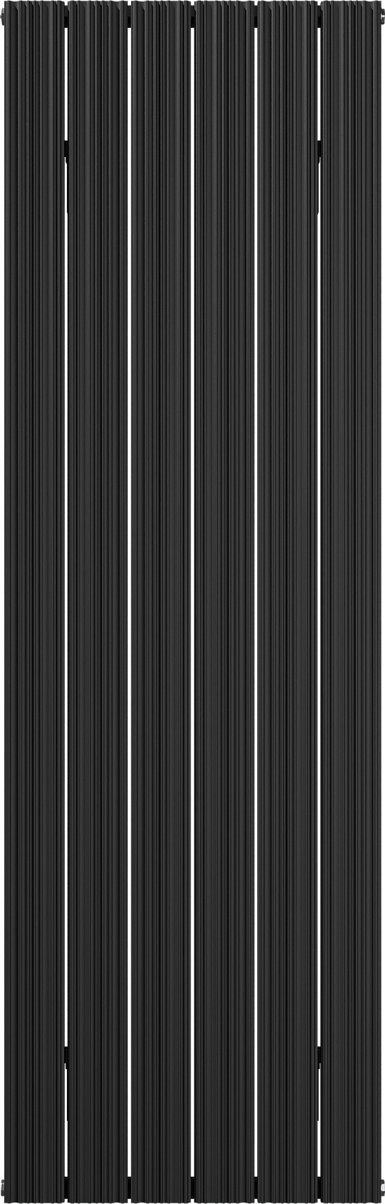 Vipera Mares enkele handdoekradiator 56,5 x 180 cm centrale verwarming mat zwart zij- en middenaansluiting 1539W