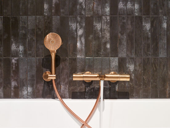 Blaufoss Apollo  robinet de bain robinet thermostatique montage mural extérieur Brushed Rosegold