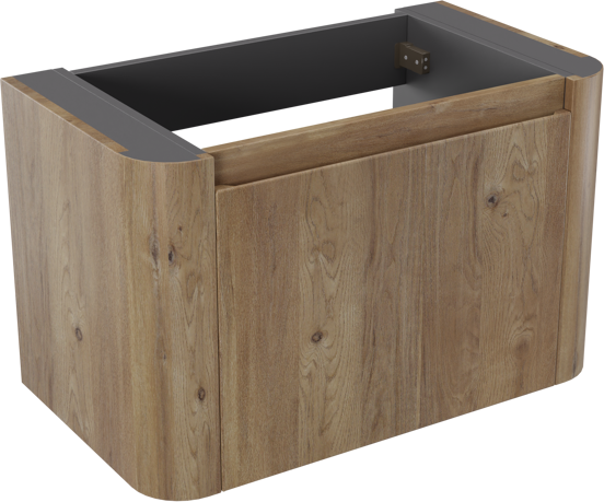 Storke Soft zwevende wastafelonderkast 80 x 46 cm Ruwe eiken 2 lades