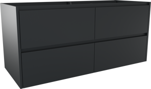 Storke Seda meuble sous-vasque suspendu 130 x 52 cm noir mat 4 tiroirs