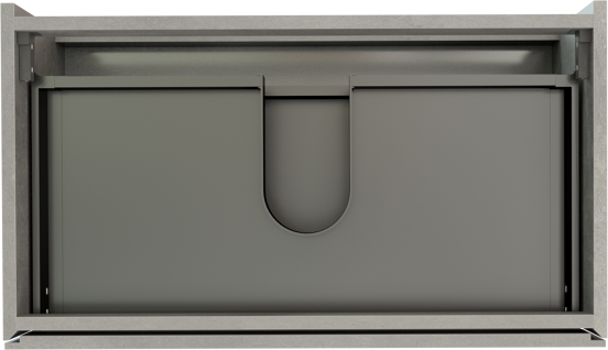 Storke Edge zwevende wastafelonderkast 80 x 46 cm beton donkergrijs 2 lades