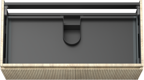 Storke Ribs meuble sous-lavabo suspendu 105 x 52 cm chêne brut 2 tiroirs