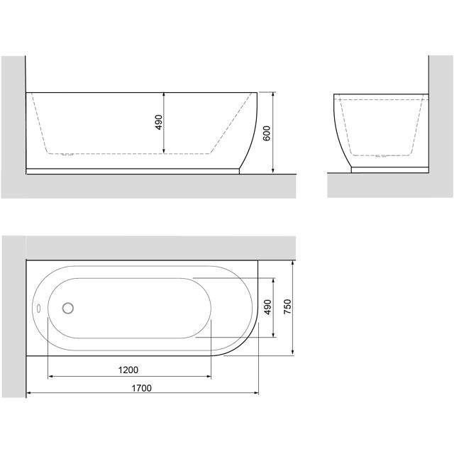 Aanpassing De daadwerkelijke rust Linie Paulo 170 x 75 cm Acryl Hoogglans wit Hoekbad | X²O Badkamers