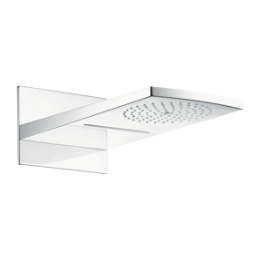 Hansgrohe Raindance Rainfall tête de douche rectangulaire avec support mural 44 x 21 cm chrome brillant et blanc