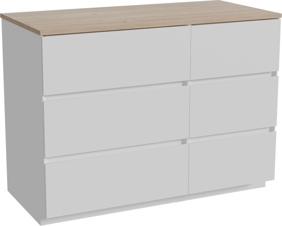 Storke Edge staand badkamermeubel 110 x 52 cm mat wit met Panton enkel tablet in melamine ruwe eik