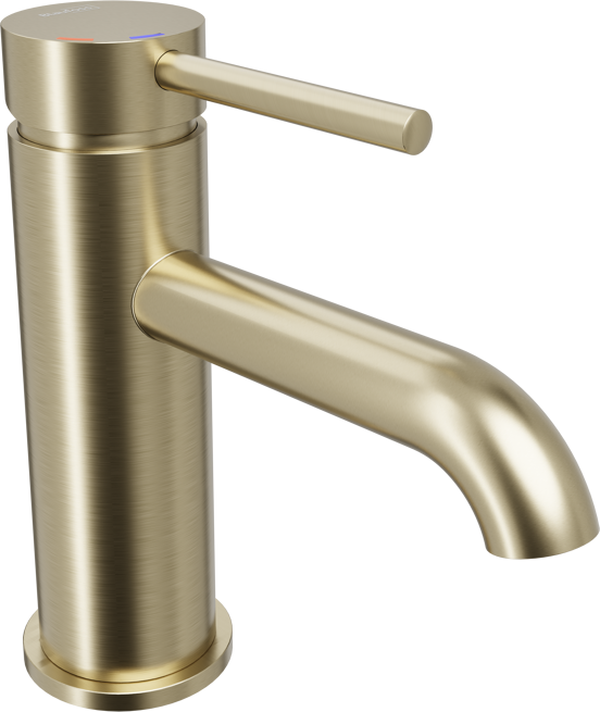 Blaufoss Round EcoStart Standard-Waschbecken Armatur: Brushed Champagne Gold