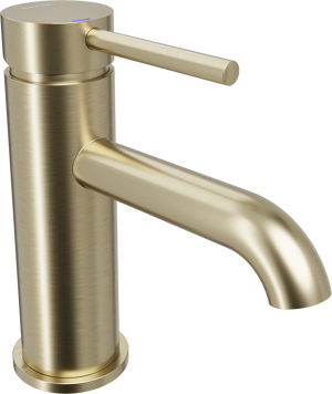 Blaufoss Round EcoStart standaard wastafelkraan Brushed Champagne Gold
