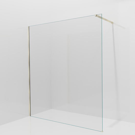 Balmani Modular Walk-In Dusche: 180 x 200 cm, Extra Klarglas, inklusive Coating, Profil Brushed Champagne Gold