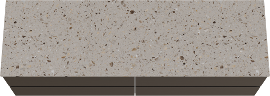 Balmani Lucida zwevend badkamermeubel 180 x 55 cm zwarte eik met Stretto enkel of dubbel tablet in terrazzo greige terrazzo
