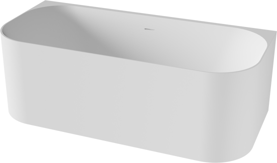Balmani Finla halfvrijstaand bad 175 x 80 cm Solid Surface mat wit