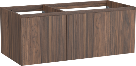 Balmani Idra zwevende wastafelonderkast 120 x 55 cm asymmetrisch rechts fineer notelaar 4 lades