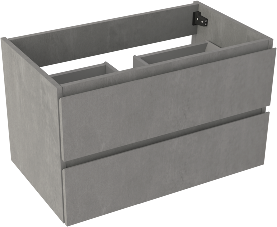 Storke Delta zwevende wastafelonderkast 80 x 48 cm beton donkergrijs 2 lades