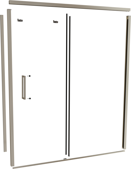 Balmani Senses Design 180 cm droite ensemble de profils pour coin-douche avec porte coulissante brushed coolmetal
