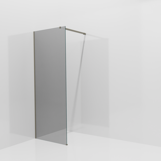 Balmani Modular douche à l'italienne: 80 x 200 cm, Verre miroir reflex, Profil Gris pierre