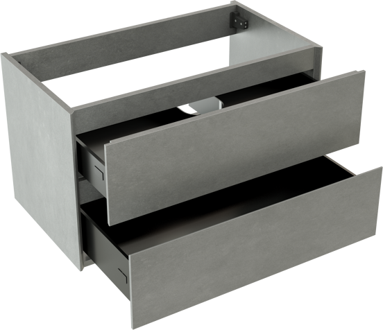 Storke Edge zwevende wastafelonderkast 80 x 46 cm beton donkergrijs 2 lades