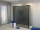 Balmani Modular douche à l'italienne avec paroi autoportante et panneau fixe 180 x 200 cm verre fumé profil noir mat