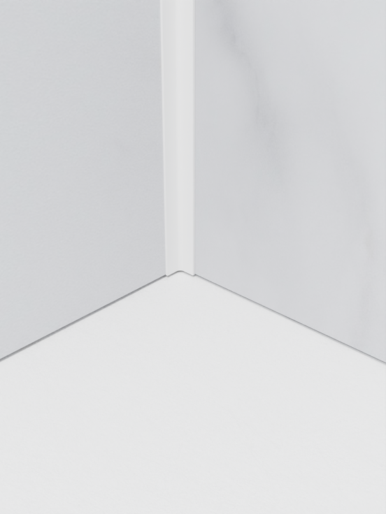 Linie Plato set hoekprofiel + zijprofielen voor douchewandbekleding 260 cm mat wit