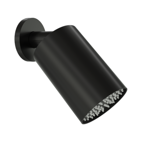 Blaufoss Luxor 90 Tête de douche rond 14 x 9 cm avec support mural noir mat