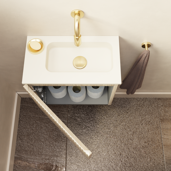 Storke Ribs meuble lave-mains suspendu 40 x 22 cm chêne brut