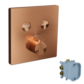 Blaufoss Smartbox Switch-Line thermostat encastrable 2 sorties Brushed Rosegold incl élément intégré