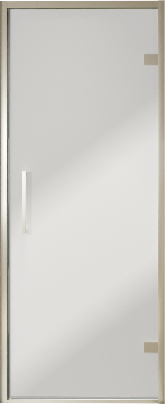 Balmani Senses Design porte pivotante à droite 90 cm x 210 cm verre Miroir Reflex, Profil Brushed CoolMetal, coating inclus