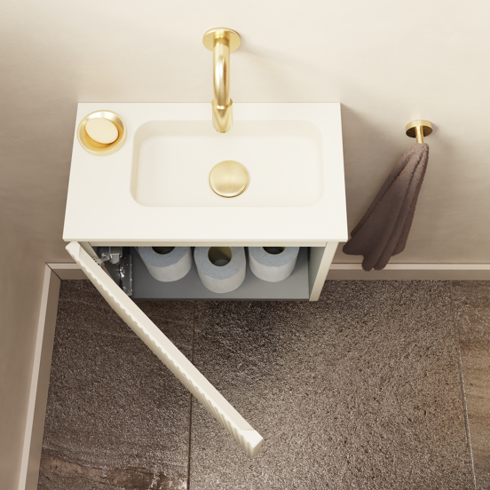Storke Ribs meuble lave-mains suspendu 40 x 22 cm sand mat