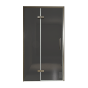 Balmani Senses Design porte pivotante à gauche 120 cm x 210 cm verre fumé, Profil Brushed GunMetal